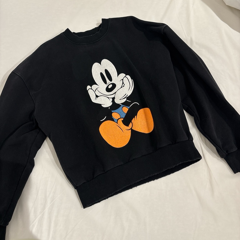Black Sweatshirt with Cartoon Graphic